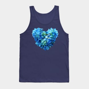 Hydrangeas - Blue Hydrangea Heart Tank Top